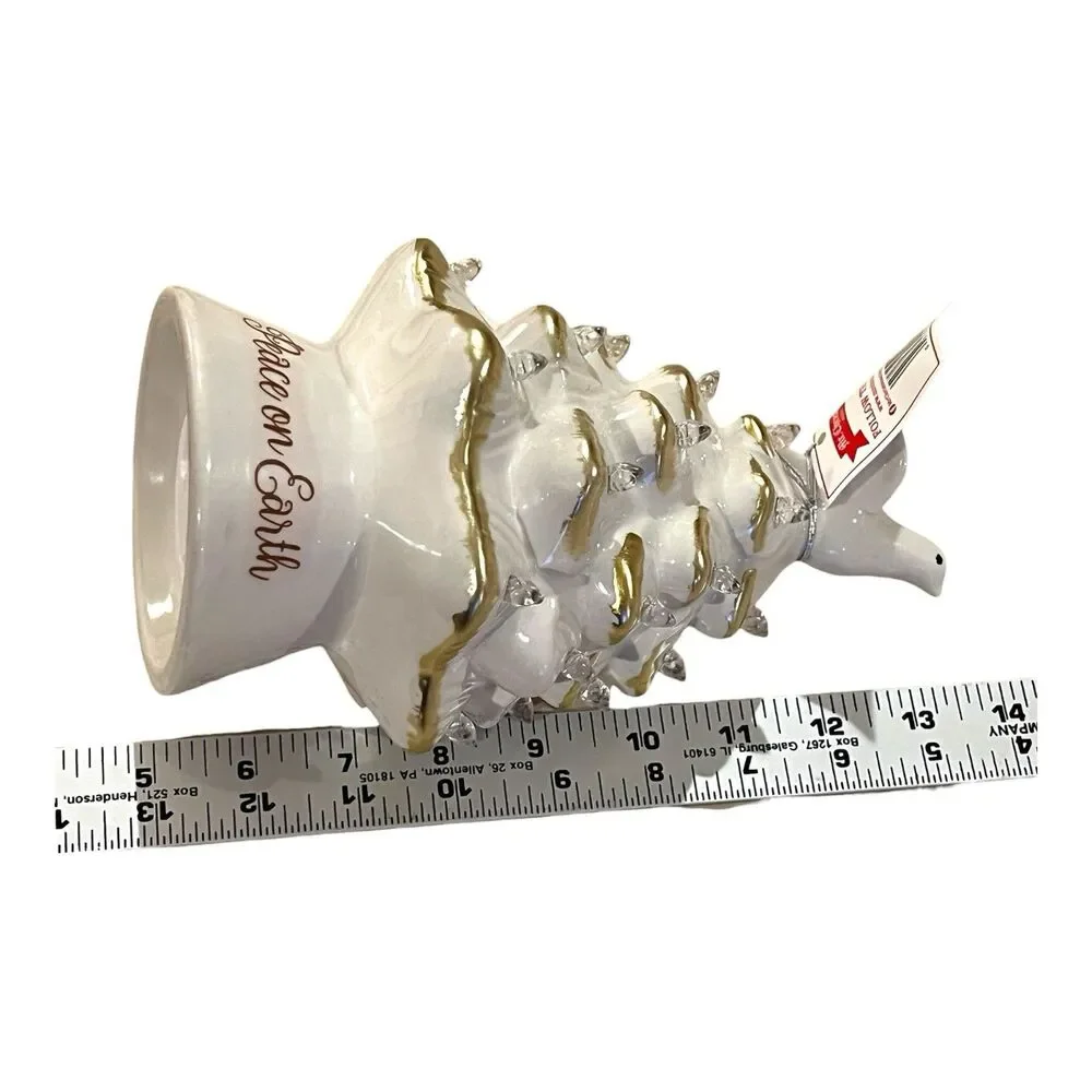 Mr Christmas Ceramic Christmas Tree Peace on Earth White Dove Lit Timer 8.5 x 5